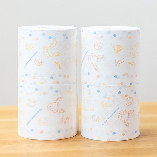 丸富製紙　トイレットペーパー　モンポケ　5倍巻き　パルプ　シングル　芯なし　250m　1セット（16ロール：2ロール×8パック）（ご注文単位1セット）【直送品】