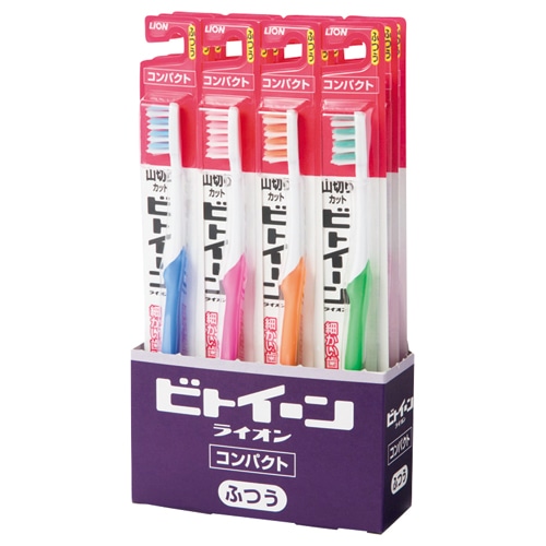 ライオン　ビトイーンライオン　ハブラシ　コンパクト　ふつう　1セット（12本）（ご注文単位1セット）【直送品】