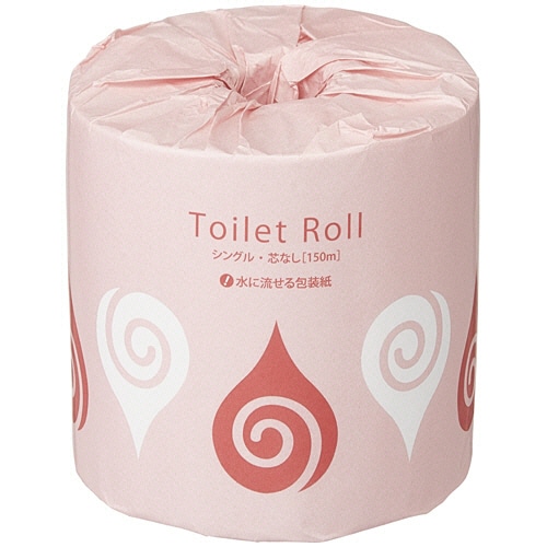 TANOSEE　トイレットペーパー　個包装　シングル　芯なし　150m　1セット（480ロール：48ロール×10ケース）（ご注文単位1セット）【直送品】