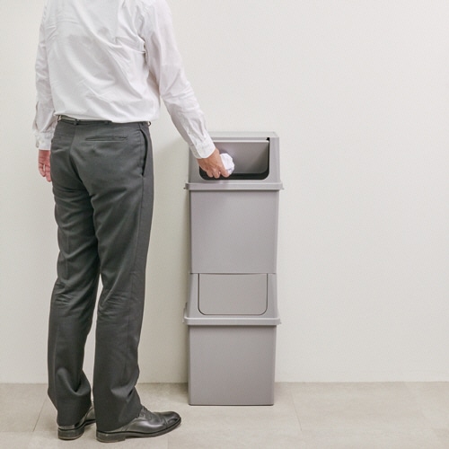 ライクイット フロントオープントラッシュビン スリム 25L グレー LBD-08-GY 1台(ご注文単位1台)【直送品】