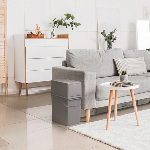 ライクイット フロントオープントラッシュビン スリム 25L グレー LBD-08-GY 1台(ご注文単位1台)【直送品】