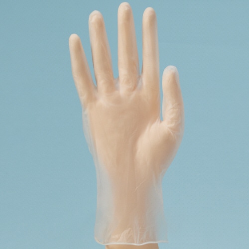 PVC手袋 パウダーなし 厚手 S 100枚/パック(ご注文単位1パック)【直送品】