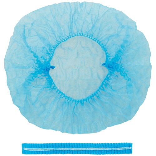 クラフトマン 不織布ヘアキャップ ジャバラタイプ ブルー SF-003B 100枚/パック(ご注文単位1パック)【直送品】