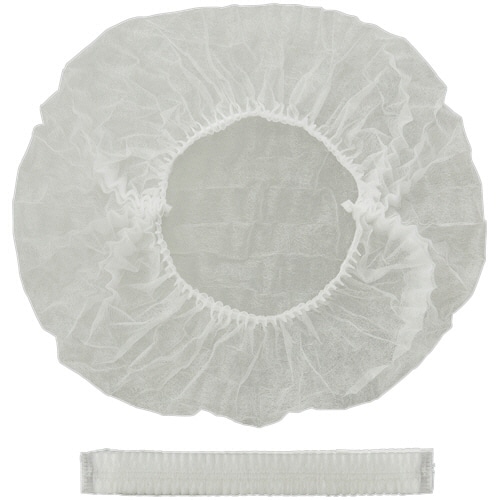 クラフトマン 不織布ヘアキャップ ジャバラタイプ ホワイト SF-003W 100枚/パック(ご注文単位1パック)【直送品】