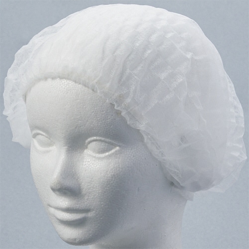 クラフトマン 不織布ヘアキャップ ジャバラタイプ ホワイト SF-003W 100枚/パック(ご注文単位1パック)【直送品】