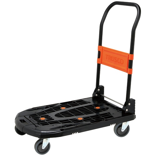 TRUSCO 軽量樹脂台車 カルティオ 780×490mm 折畳み 黒 MPK-780-BK 1台(ご注文単位1台)【直送品】
