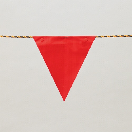 結一産業 片側輪っか三角旗付きトラロープ20m Y-HT001 1巻/個(ご注文単位1個)【直送品】