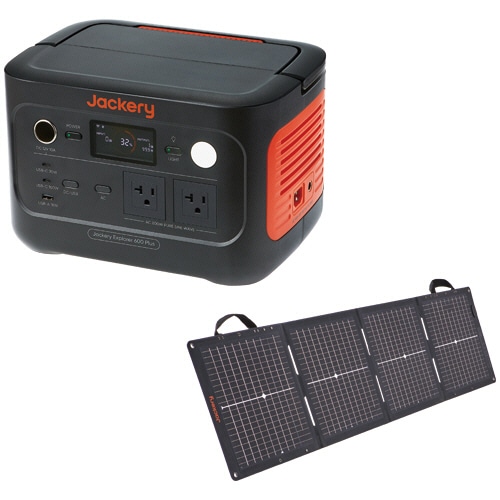 ジャクリ ポータブル電源 600Plus+ソーラーパネル SolarSaga 100Mini 632Wh JSG-0610A 1台（ご注文単位1台）【直送品】