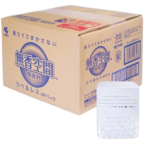 小林製薬 無香空間 ラベルレス 本体 315g 1箱(4個)/セット（ご注文単位1セット）【直送品】