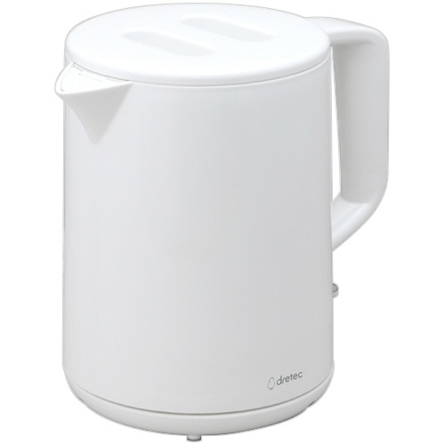 ドリテック 電気ケトル タルボ 1.0L ホワイト PO-360WT 1台（ご注文単位1台）【直送品】