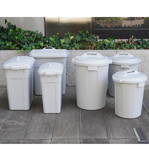 リス WORK&WORK バイオペール 丸型 90L 本体 グレー DS-986-780-0 1個/台(ご注文単位1台)【直送品】