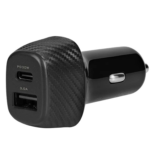 オウルテック PD30W対応 USB車載充電器 ブラック OWL-CPD30C1A1R-BK 1個(ご注文単位1個)【直送品】