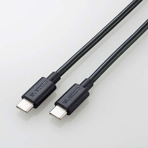 エレコム USB PowerDelivery 65W AC充電器(C-Cケーブル付属/2m) ブラック ACDC-PD8765BK 1個（ご注文単位1個）【直送品】