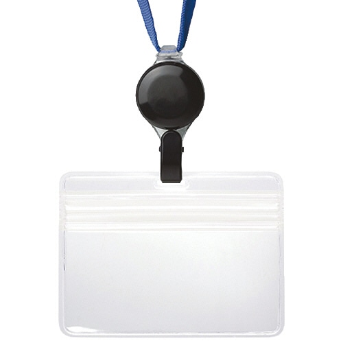 ソニック プロ耐リール 吊下げ名札 防水チャック 青 NF-2184-B 1個（ご注文単位1個）【直送品】