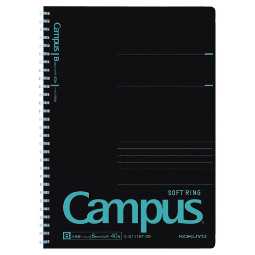 コクヨ キャンパス ソフトリングノート(ドット入り罫線 カットオフ) セミB5 B罫 40枚 ブルー ス-S111BT-DB 1冊（ご注文単位1冊）【直送品】