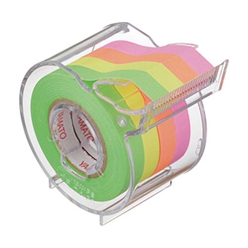 ヤマト メモック ロールテープ 蛍光紙 カッター付 7mm幅 4色込 RK-7CH-A 1個/パック(ご注文単位1パック)【直送品】