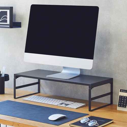 リヒトラブ 机上台 ハイタイプ W590×D250×H160mm マットブラック A-7333-124 1台(ご注文単位1台)【直送品】