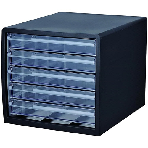 ストリックスデザイン レターケース A4タテ 浅5段 ブラック HS-917 1台（ご注文単位1台）【直送品】