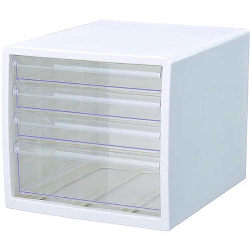 ストリックスデザイン レターケース A4タテ 浅3段・深1段 ホワイト HS-918 1台（ご注文単位1台）【直送品】