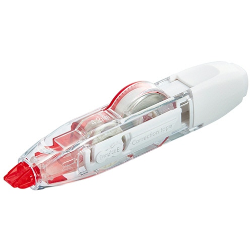 TANOSEE 修正テープ カートリッジタイプ 本体 4.2mm幅×10m 赤 1個（ご注文単位1個）【直送品】