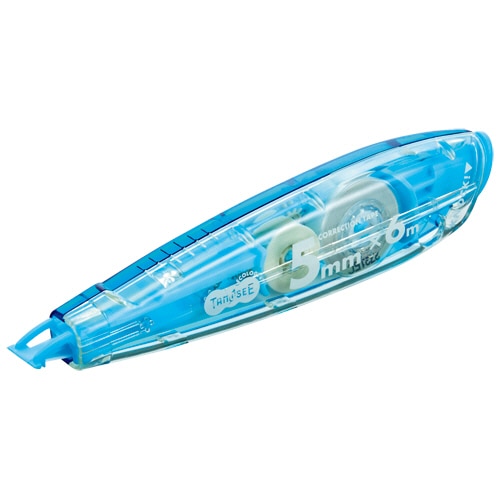 TANOSEE ノック式修正テープ(使い切り) 5.0mm幅×6m ブルー 1個（ご注文単位1個）【直送品】