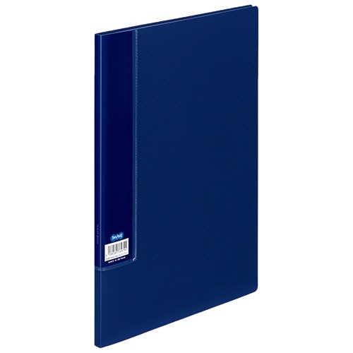 TANOSEE スリムクリヤーブック(OBP配合) A4タテ 20ポケット ネイビーブルー 1冊(ご注文単位1冊)【直送品】