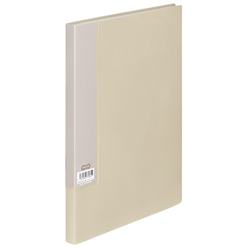 TANOSEE スリムクリヤーブック(OBP配合) A4タテ 40ポケット サンドベージュ 1冊(ご注文単位1冊)【直送品】