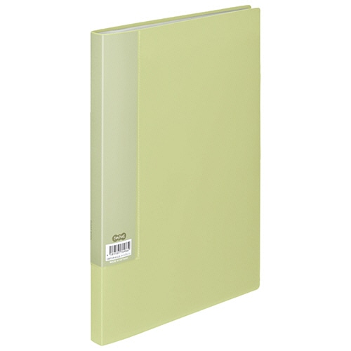 TANOSEE スリムクリヤーブック(OBP配合) A4タテ 40ポケット ライトグリーン 1冊(ご注文単位1冊)【直送品】