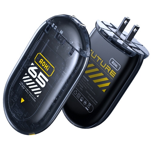 アオハイ THE FUTURE ULTRA-THIN 65W GAN+ 充電器 EN-FT65BL1 1個(ご注文単位1個)【直送品】