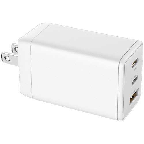 ハイディスク 3台同時に急速充電できる PD65W対応 USB充電器(USB-C×2+A×1) ホワイト HD-AC3P65WH 1個/台(ご注文単位1台)【直送品】