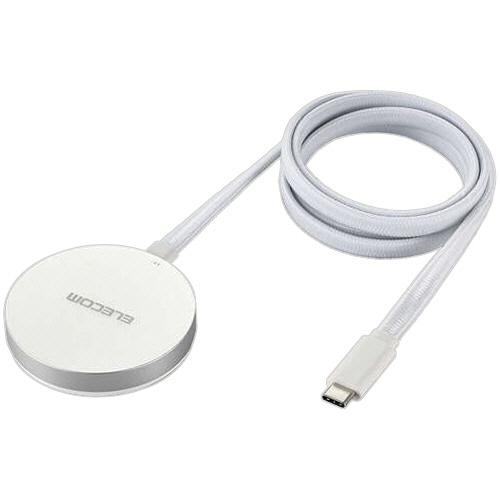 エレコム マグネットQi2規格対応ワイヤレス充電器(メッシュ・15W・卓上) シルバー W-MA05SV 1個(ご注文単位1個)【直送品】