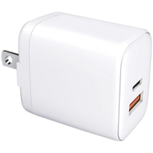 ハイディスク 2台同時に急速充電できる PD20W対応 USB充電器(USB-C×1+A×1) ホワイト HD-AC2P20WH 1個/台(ご注文単位1台)【直送品】