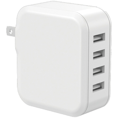 ハイディスク 4台同時に充電できるUSB充電器(USB-A×4) ホワイト HD-AC4U24WH 1個/台(ご注文単位1台)【直送品】
