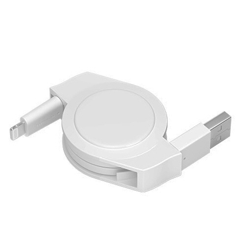 オウルテック 両引き巻取り式A to Lケーブル ホワイト 1.2m OEC-CBR2AL12-WH 1個（ご注文単位1個）【直送品】