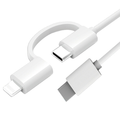 トップランド CtoC+Ctoライトニング2WAYケーブル 1.0m CHCCL10-WT 1本/個（ご注文単位1個）【直送品】