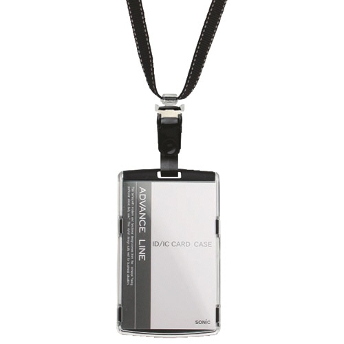 ソニック アドバンスライン IDカードハードケース&ストラップ タテ型 ブラック AL-847-D 1個（ご注文単位1個）【直送品】