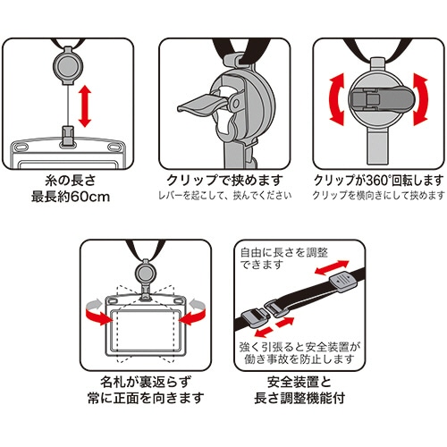ソニック アドバンスライン IDカードハードケース&ストラップ タテ型 ブラック AL-847-D 1個(ご注文単位1個)【直送品】