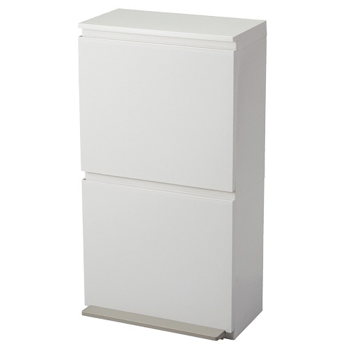 アスベル 分別ペダル2段ワイド 40L ホワイト A6604 1台/個(ご注文単位1個)【直送品】