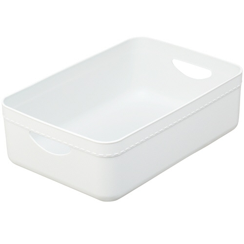 天馬 やわらか収納ケース レギュラー 浅型 ホワイト 1個（ご注文単位1個）【直送品】