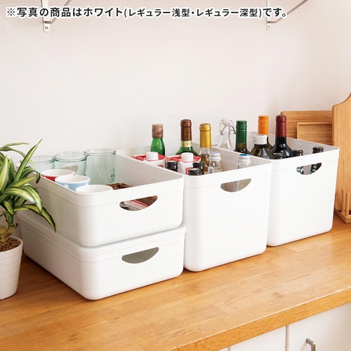 天馬 やわらか収納ケース レギュラー 浅型 ホワイト 1個(ご注文単位1個)【直送品】