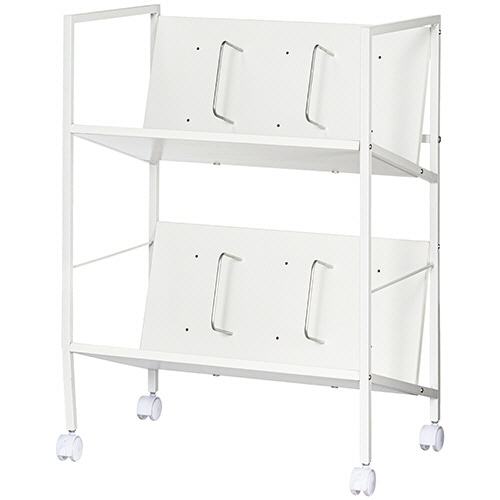 アスカ 木製ファイルワゴン 2段 ホワイト FWG02W 1台（ご注文単位1台）【直送品】