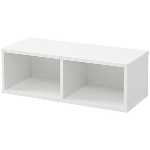 YAMAZEN カラーボックス A4ブラザーズ 2段 幅250×奥行290×高さ735mm ホワイト CABR-7525(WH) 1台（ご注文単位1台）【直送品】