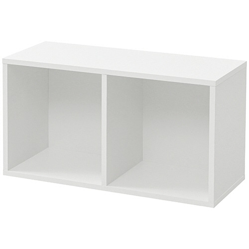 YAMAZEN カラーボックス A4ブラザーズ 2段 幅400×奥行290×高さ735mm ホワイト CABR-7540(WH) 1台（ご注文単位1台）【直送品】