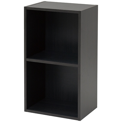 YAMAZEN カラーボックス A4ブラザーズ 2段 幅400×奥行290×高さ735mm ダークブラウン CABR-7540(DBR) 1台（ご注文単位1台）【直送品】