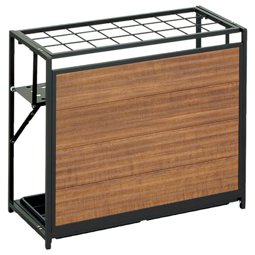 YAMAZEN アルミフォールディング傘立て 24本用 ブラウン&ブラック KAUR-24(BR) 1台（ご注文単位1台）【直送品】