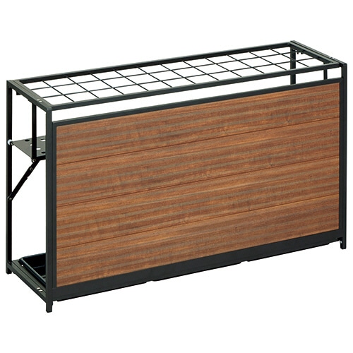 YAMAZEN アルミフォールディング傘立て 36本用 ブラウン&ブラック KAUR-36(BR) 1台（ご注文単位1台）【直送品】