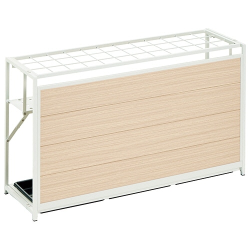 YAMAZEN アルミフォールディング傘立て 36本用 ナチュラル&ホワイト KAUR-36(NA) 1台（ご注文単位1台）【直送品】