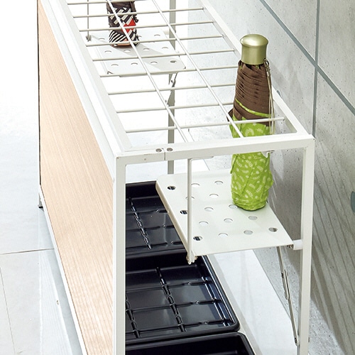 YAMAZEN アルミフォールディング傘立て 36本用 ナチュラル&ホワイト KAUR-36(NA) 1台(ご注文単位1台)【直送品】