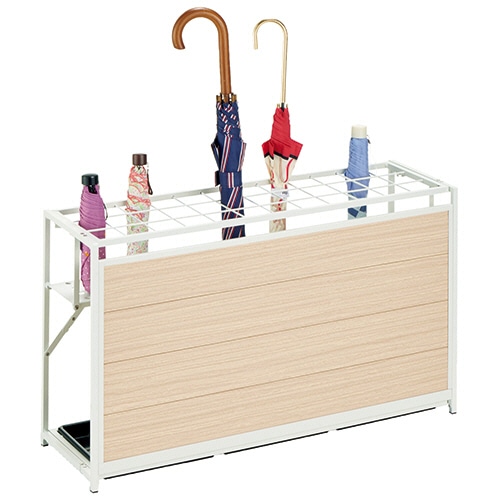 YAMAZEN アルミフォールディング傘立て 36本用 ナチュラル&ホワイト KAUR-36(NA) 1台(ご注文単位1台)【直送品】