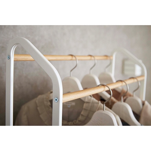 山崎実業 ハンガーラック タワー キャスター付き ホワイト 3516 1台(ご注文単位1台)【直送品】